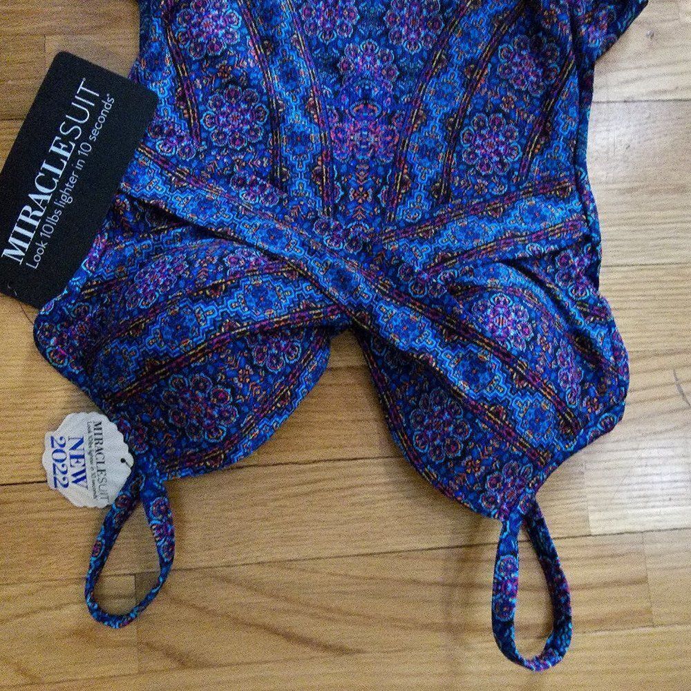 Miraclesuit Womens Danube Bleu Captivate Underwire One-Piece Swimsuit Size 8 - Picture 9 of 13